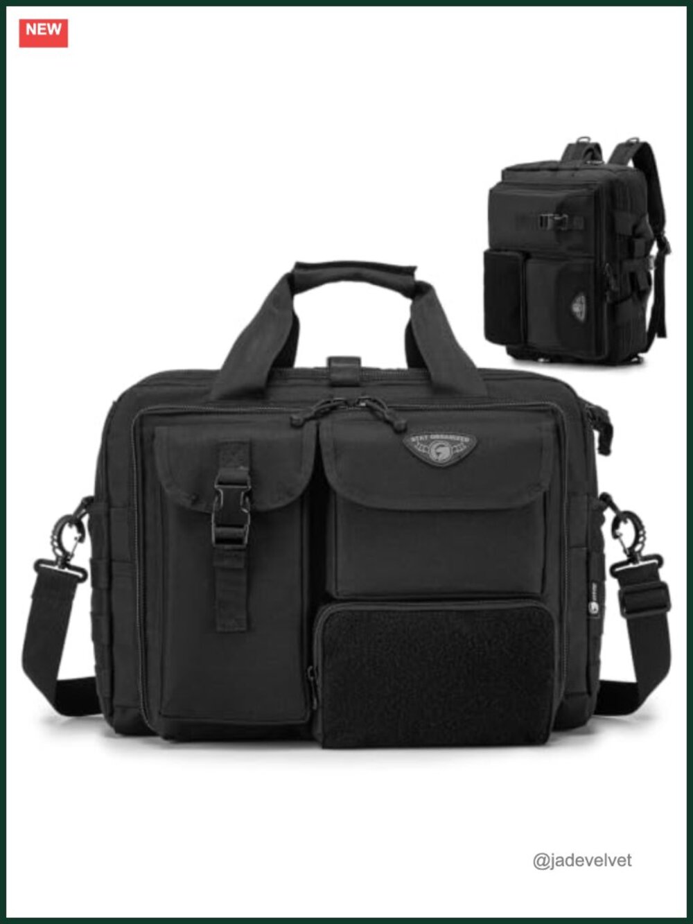 3-in-1 Tactical Laptop Messenger Bag for Men 17.3" Backpack Shoulder Briefcase